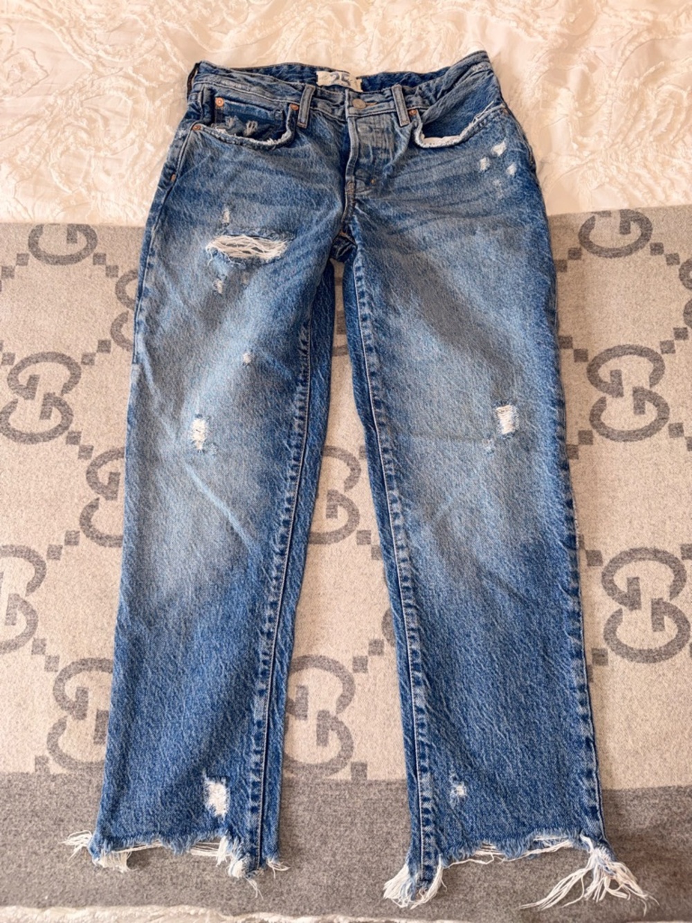 We the free Distressed Blue Denim Jeans, 25
